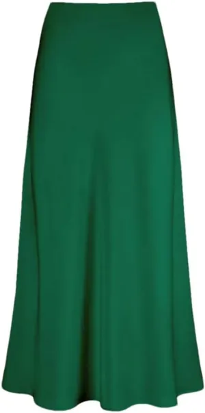 Women's Elegant Satin Long Skirt High Waist Solid Color Casual Summer Women Skirt