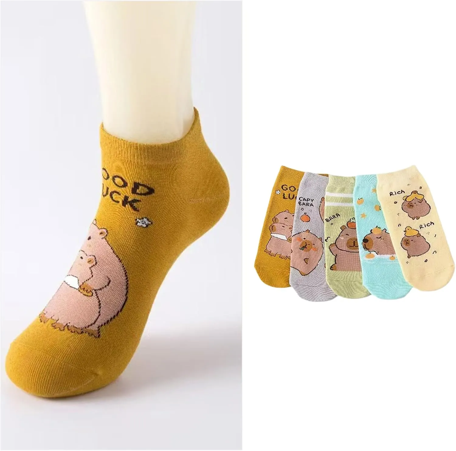 Womens Fun Ankle Socks Novelty Low Cut Socks Colorful Patterned Short Socks Casual Socks Cartoon Animal