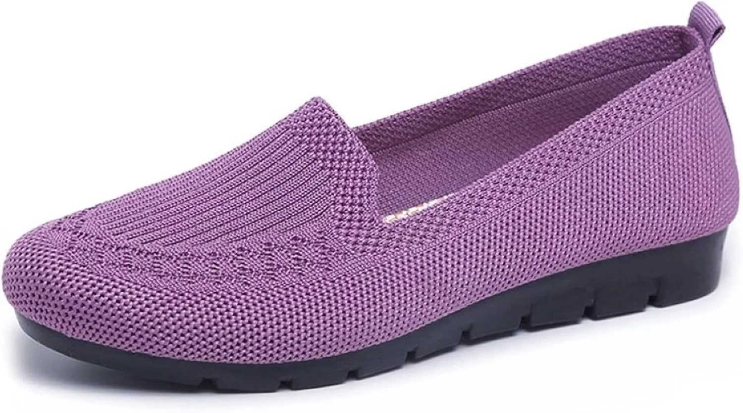 Women's Knitted Flat Shoes Lightweight Comfortable Loafers Women Footwear Slip On Casual Breathable Mesh Walking Shoes Female Round Toe Black, Pink, Purple, Red, Navy Blue, Grey, Beige
