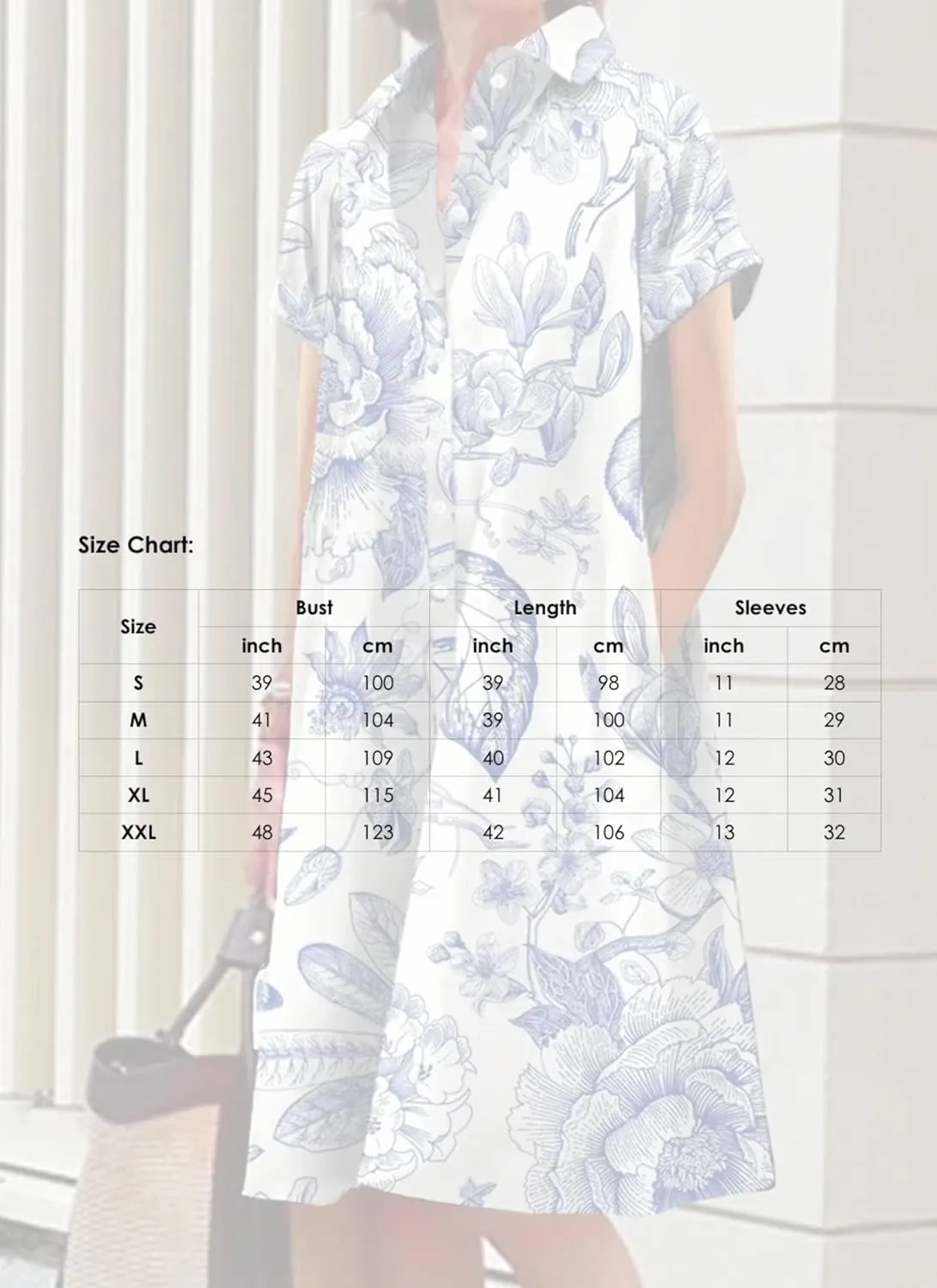Women's Spring Summer Button-Down Floral Print Shirt Dress Loose A-Line Midi Shift Tunic Dresses Casual Boho Dress
