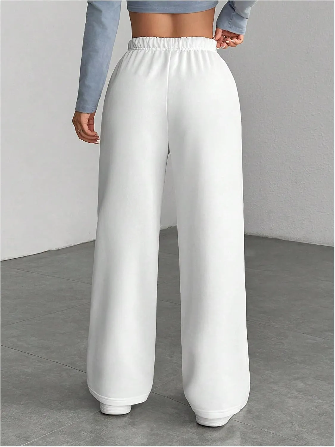 Women's Star Graphic Drawstring Waist Baggy Casual Long Pants Wide Leg Sweatpants