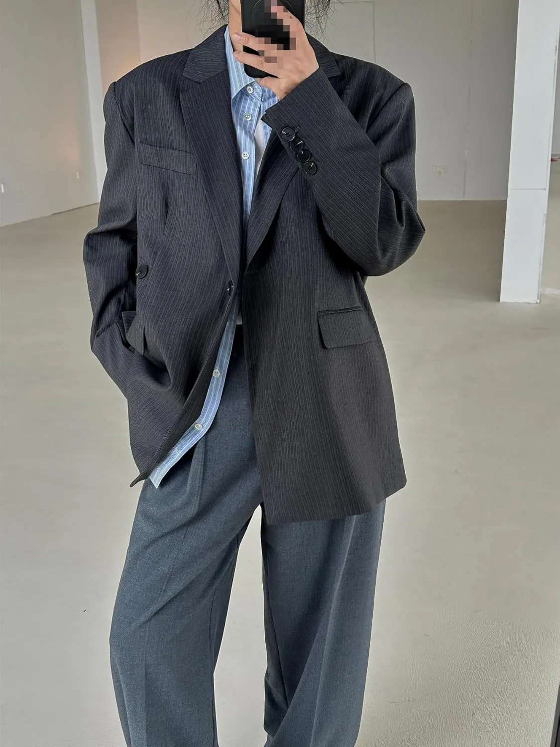 Women's Suits Autumn Korean-Style Striped Loose Blazer Jacket