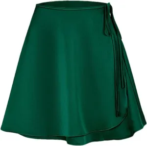 Women's Summer Elegant Satin A-Line Skirt Women Casual Loose Solid Color High Waist Skirt