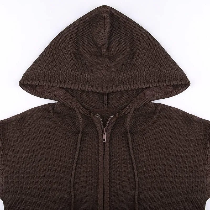 Womens Zip Up Hoodie Coquette Aesthetic Cropped Plain Hoodie Y2k Sweater Grunge Sweatshirt Jacket Fairycore Clothes