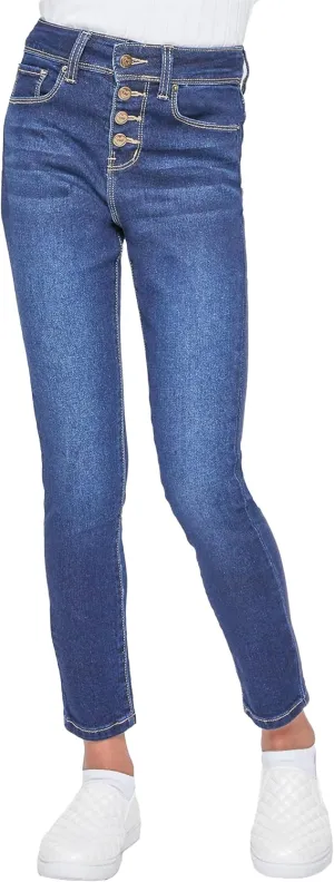 YMI Girls Essential Button Fly Skinny Jeans