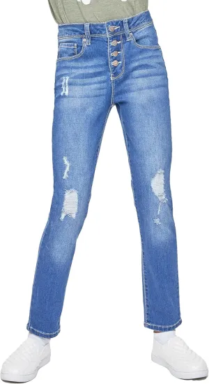 YMI Girls Essential Button Fly Skinny Jeans